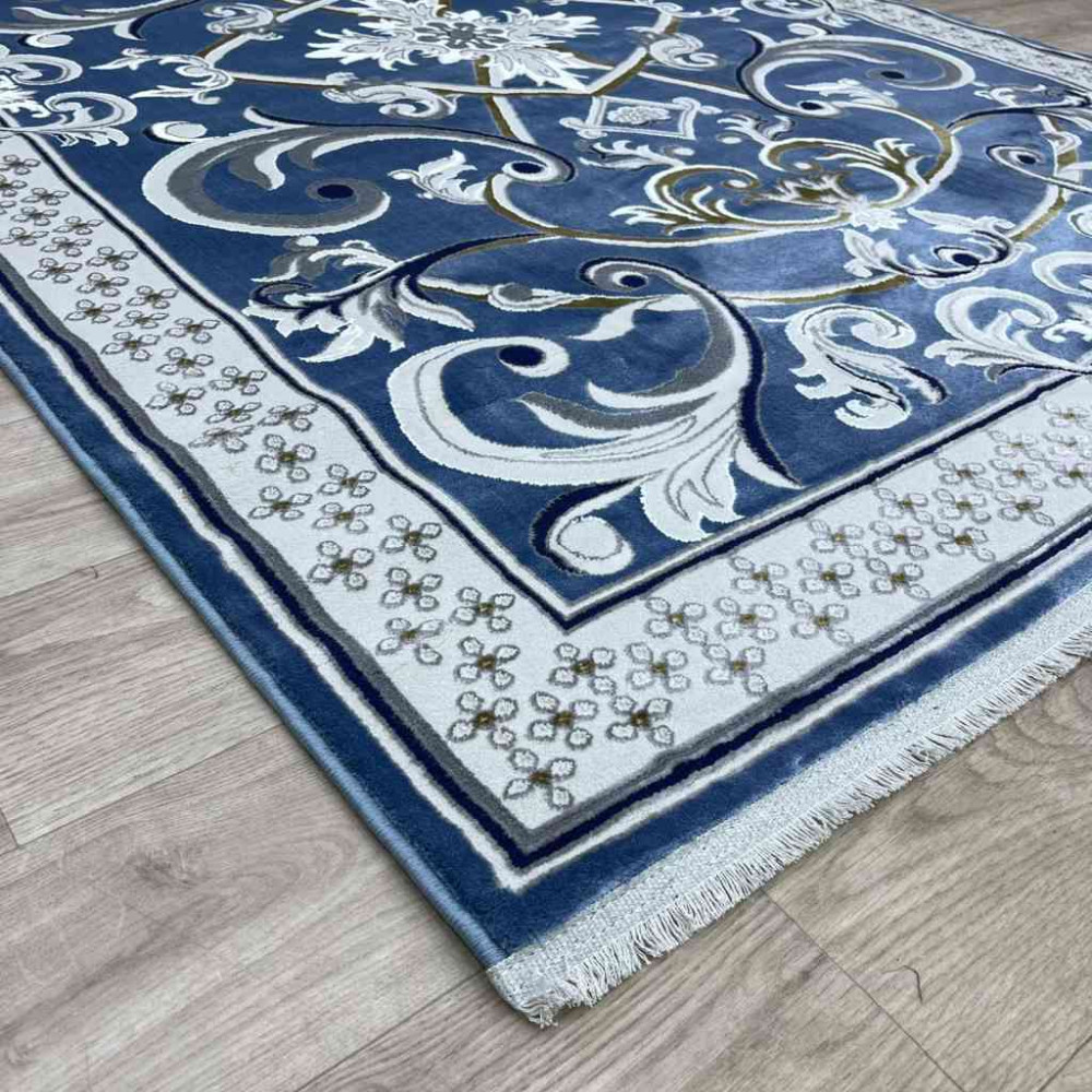 سجاد شرقي تاج نقش ايراني تركي 36023A سماوي مقاس 400*500