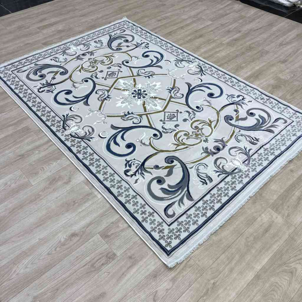 سجاد شرقي تاج نقش ايراني تركي 36023A رصاصي فاتح مقاس  250*350