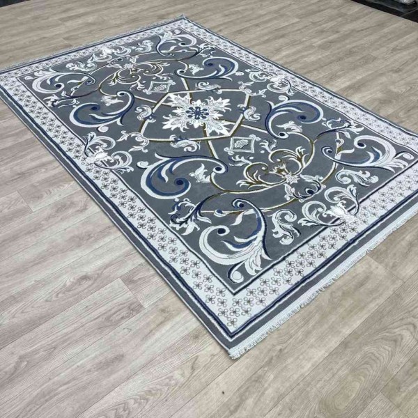 سجاد شرقي تاج نقش ايراني تركي 36023A رصاصي مقاس 300*400