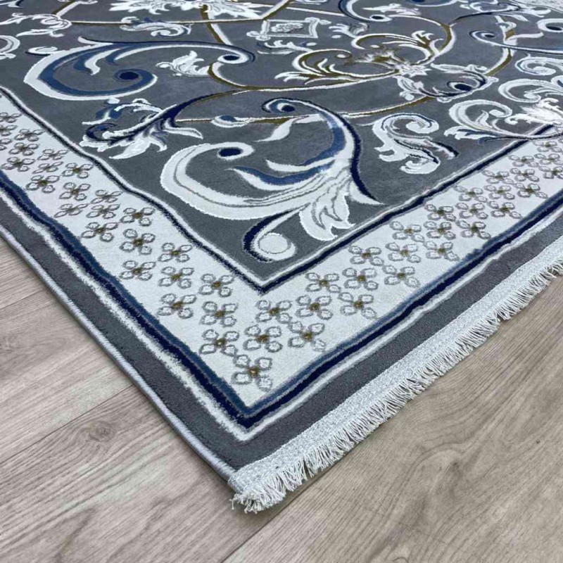سجاد شرقي تاج نقش ايراني تركي 36023A رصاصي مقاس 400*500
