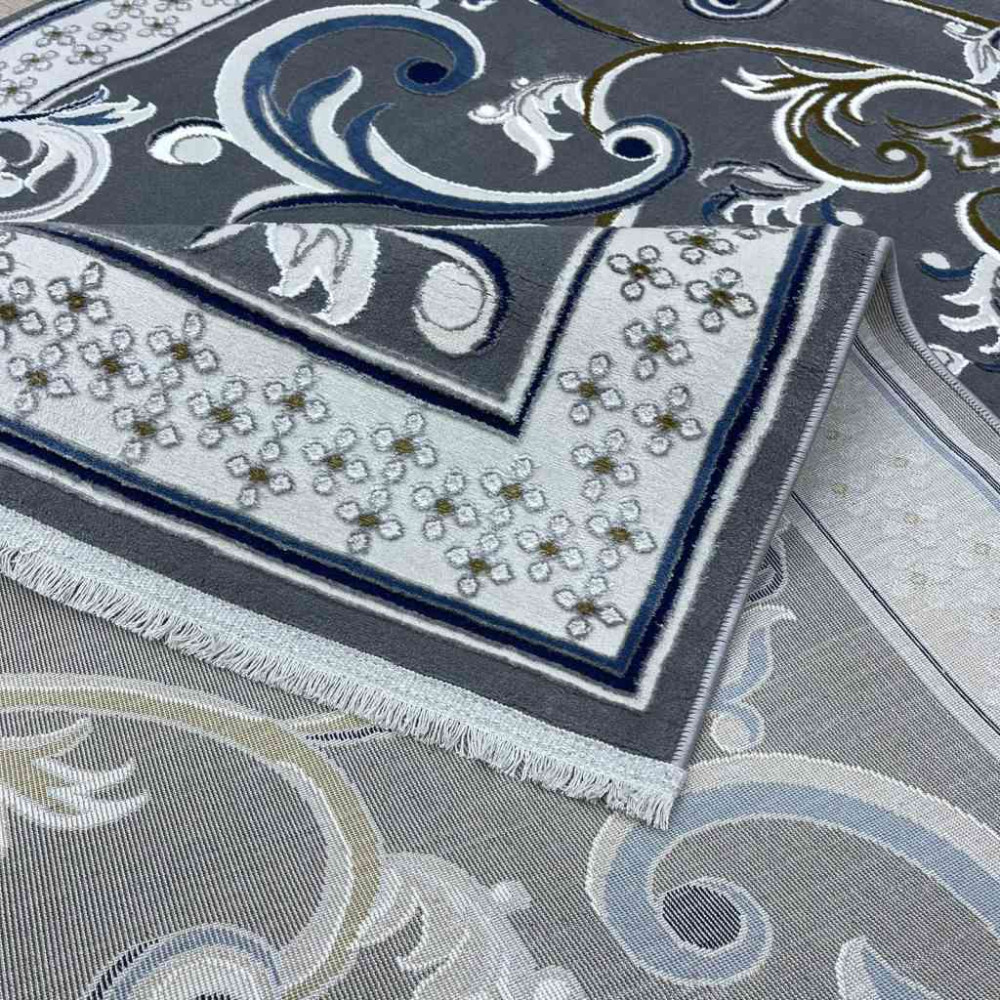 سجاد شرقي تاج نقش ايراني تركي 36023A رصاصي مقاس 200*300