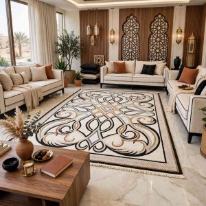 Turkish rug Wardah French pattern AL194A CREAM ANTHRACT size 50*80