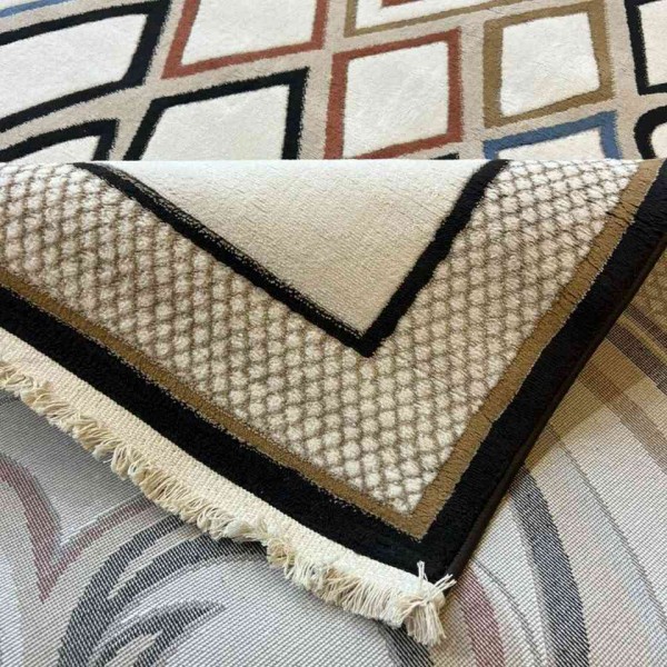 Turkish rug Wardah French pattern AL194A CREAM ANTHRACT size 50*80