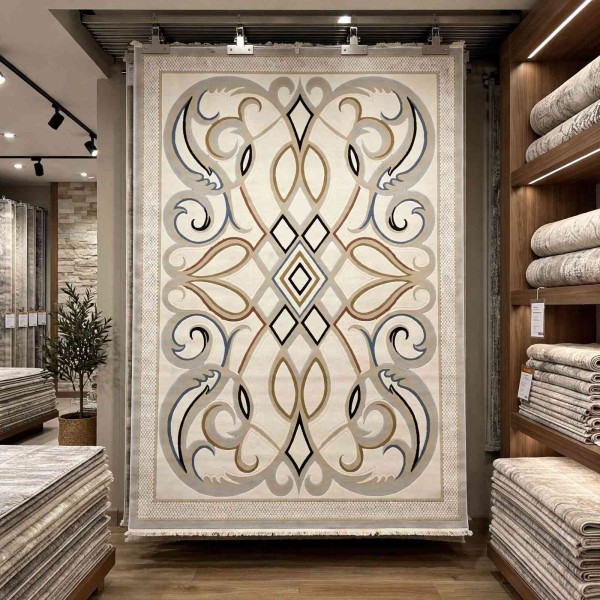 Turkish rug Wardah French pattern AL194A CREAM gray size 250*350