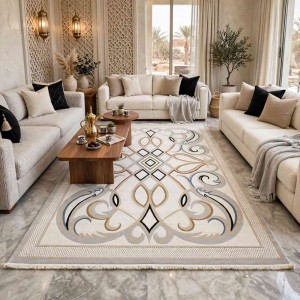 Turkish rug Wardah French pattern AL194A CREAM gray size 250*350