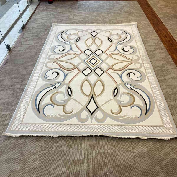 Turkish rug Wardah French pattern AL194A CREAM gray size 250*350