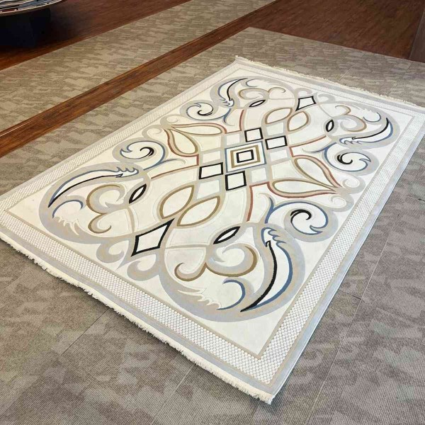 Turkish rug Wardah French pattern AL194A CREAM gray size 250*350