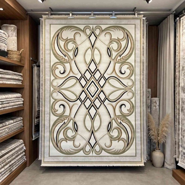 Turkish rug Wardah French pattern AL194A CREAM green size 300*400