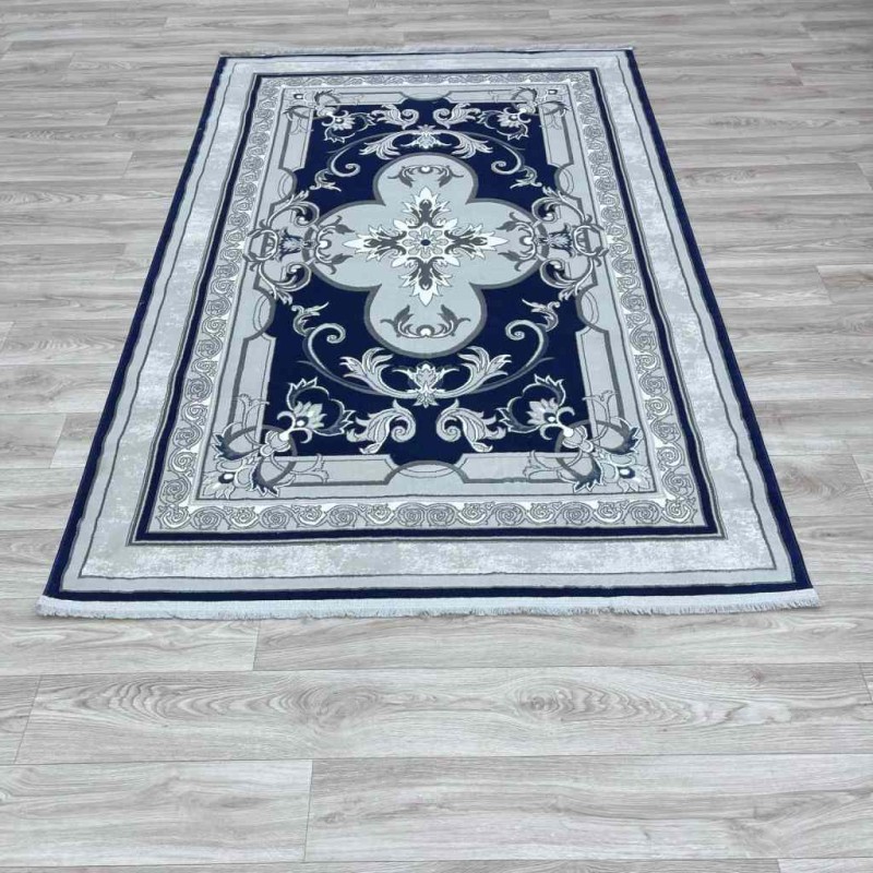 Serenity Turkish carpet Iranian hand-knotted 36235 navy blue size 400*400