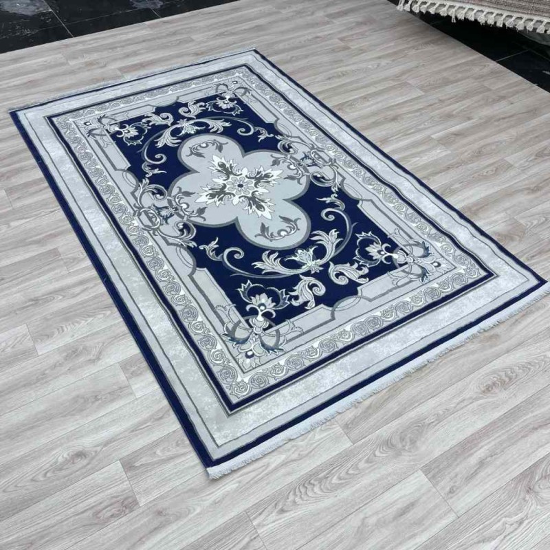 Serenity Turkish carpet Iranian hand-knotted 36235 navy blue size 400*400