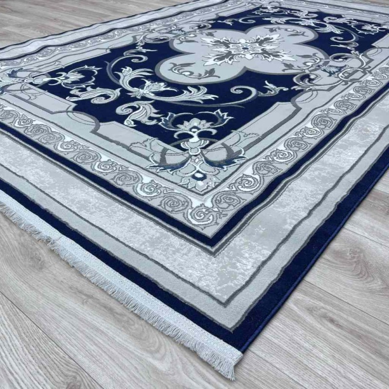 Serenity Turkish carpet Iranian hand-knotted 36235 navy blue size 400*400