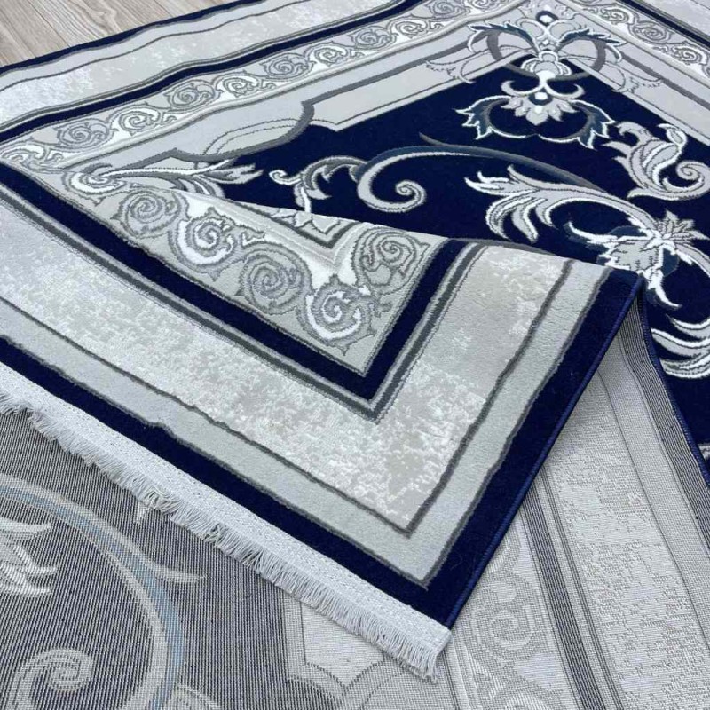 Serenity Turkish carpet Iranian hand-knotted 36235 navy blue size 400*400