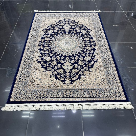 Türkiye Al Baha Classic Thick Soft Carpet 3403D Navy Size 500*800