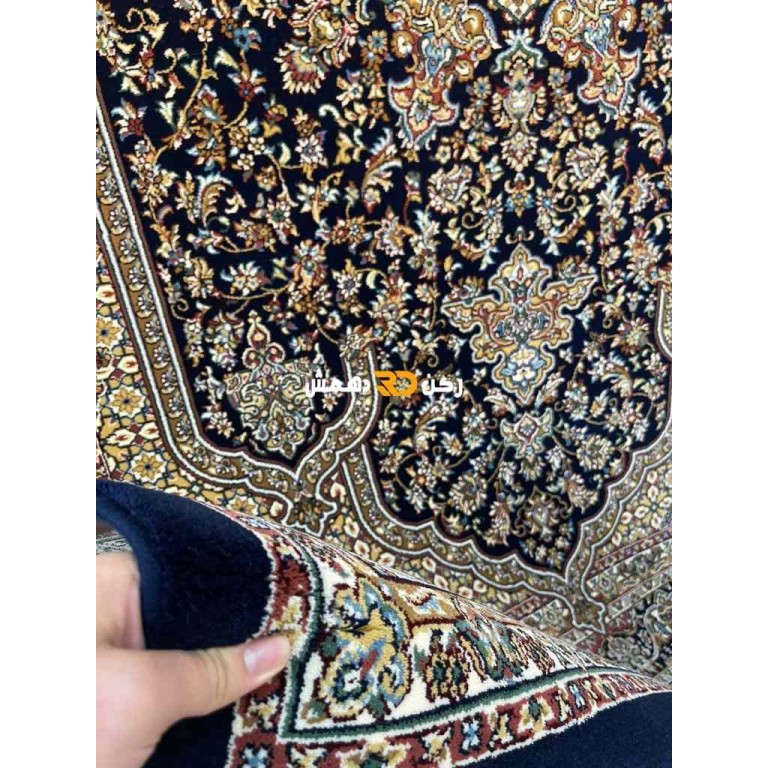سجاد تركي الفخامة صوف اكرليك خيط مبروم  37878 لون كحلي مقاس 400*400