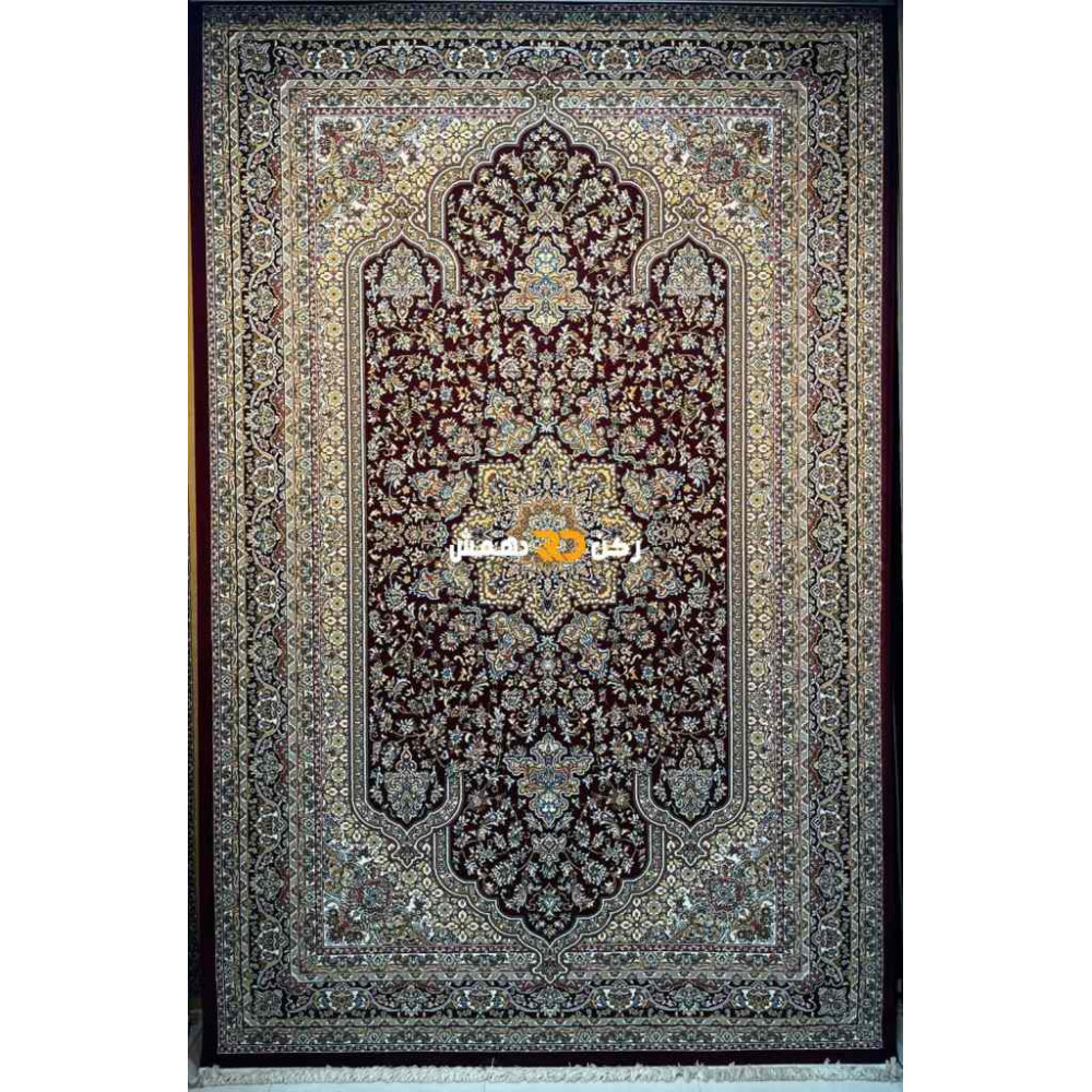 سجاد تركي الفخامة صوف اكرليك خيط مبروم  37878 لون احمر عنابي مقاس 100*200