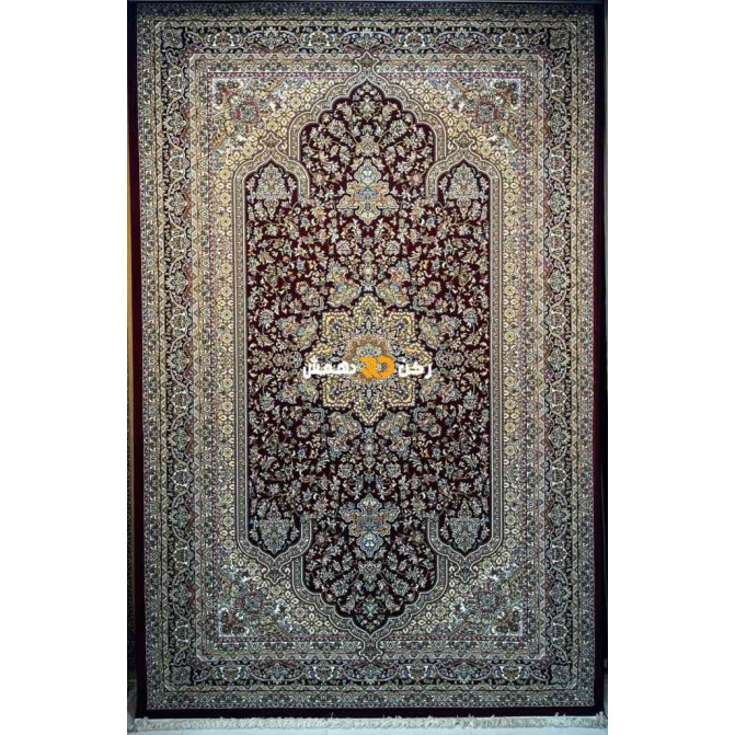 سجاد تركي الفخامة صوف اكرليك خيط مبروم  37878 لون احمر عنابي مقاس 150*230