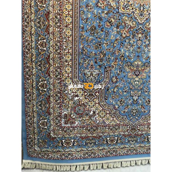 سجاد تركي الفخامة صوف اكرليك خيط مبروم  37878 لون سماوي مقاس 250*350