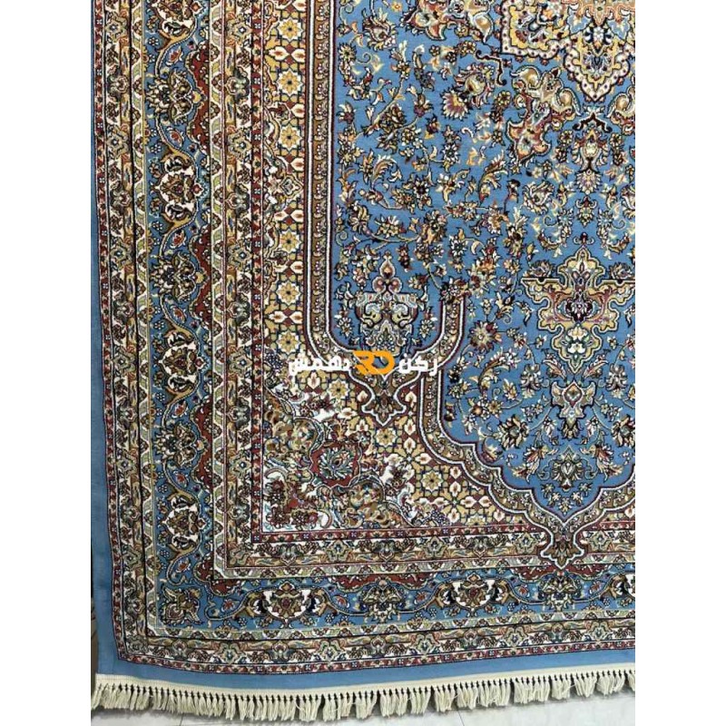 سجاد تركي الفخامة صوف اكرليك خيط مبروم  37878 لون سماوي مقاس 300*500