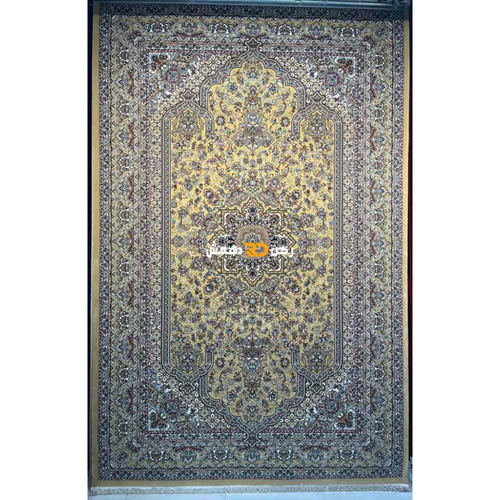 سجاد تركي الفخامة صوف اكرليك خيط مبروم  37878 لون ذهبي مقاس 400*600