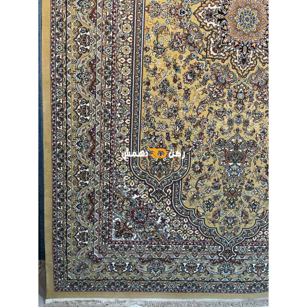 سجاد تركي الفخامة صوف اكرليك خيط مبروم  37878 لون ذهبي مقاس 400*600