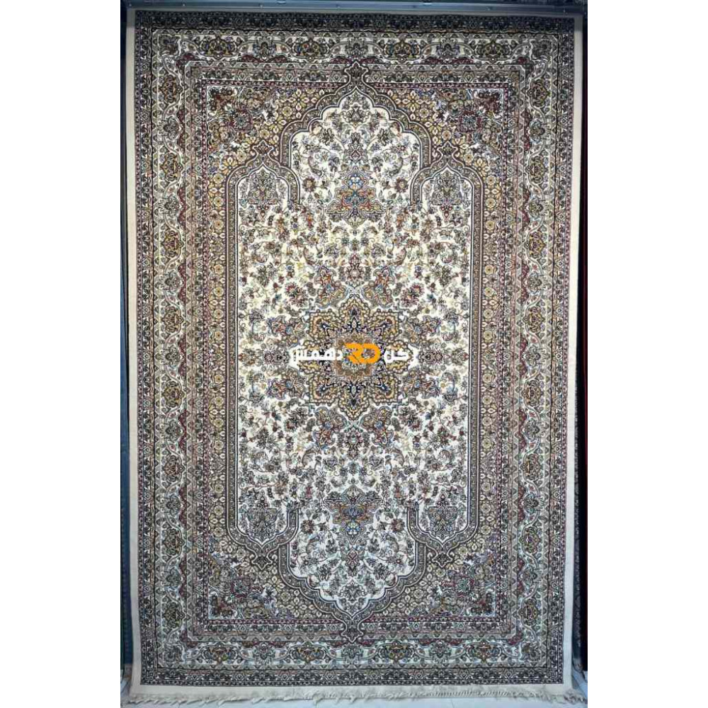 سجاد تركي الفخامة صوف اكرليك خيط مبروم  37878 لون كريم مقاس 400*600