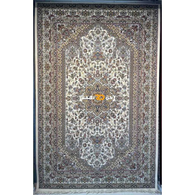 سجاد تركي الفخامة صوف اكرليك خيط مبروم  37878 لون كريم مقاس 400*500