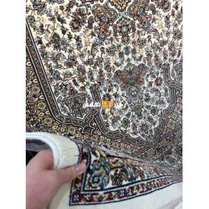 سجاد تركي الفخامة صوف اكرليك خيط مبروم  37878 لون كريم مقاس 400*600