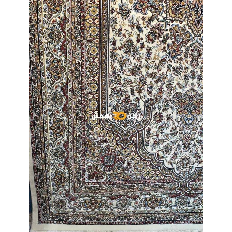 سجاد تركي الفخامة صوف اكرليك خيط مبروم  37878 لون كريم مقاس 400*500