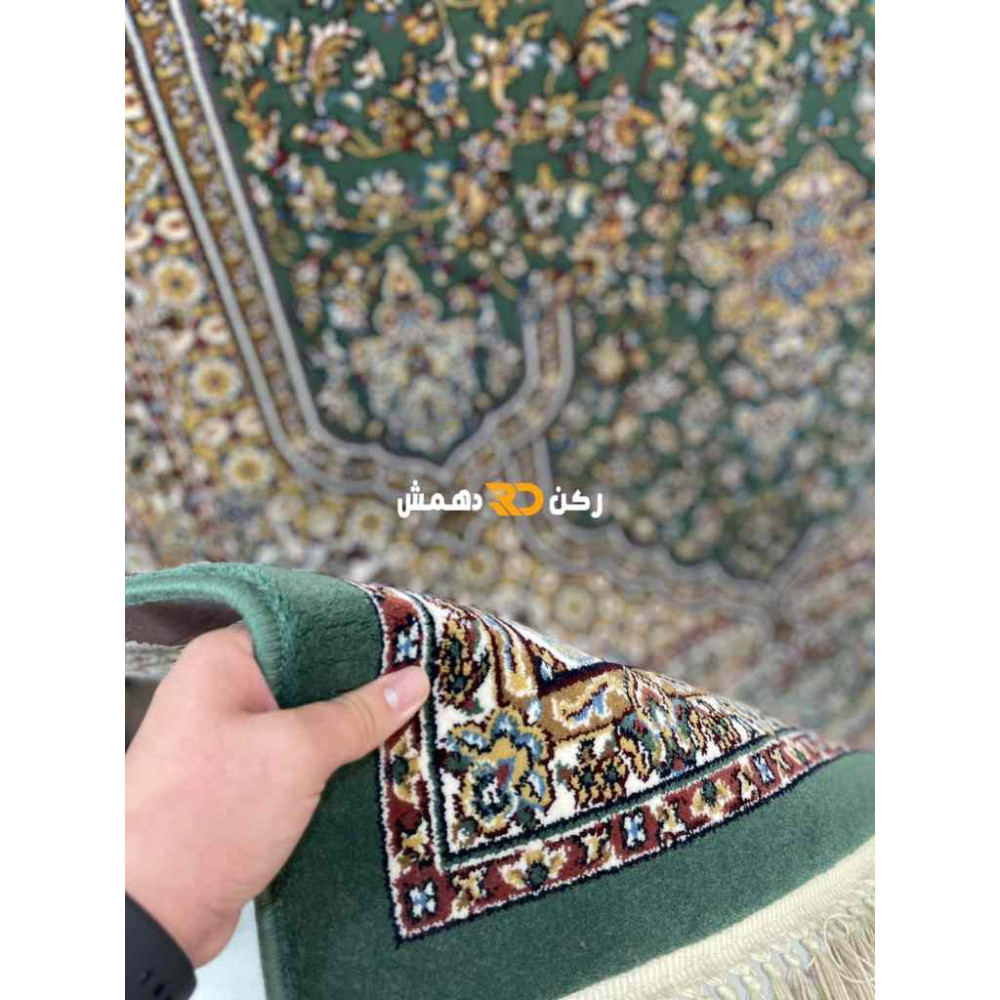 سجاد تركي الفخامة صوف اكرليك خيط مبروم  37878 لون اخضر مقاس 400*600