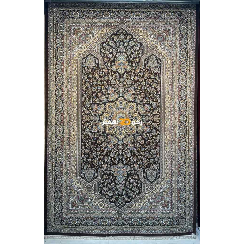 سجاد تركي الفخامة صوف اكرليك خيط مبروم  37878 لون بني مقاس 400*600