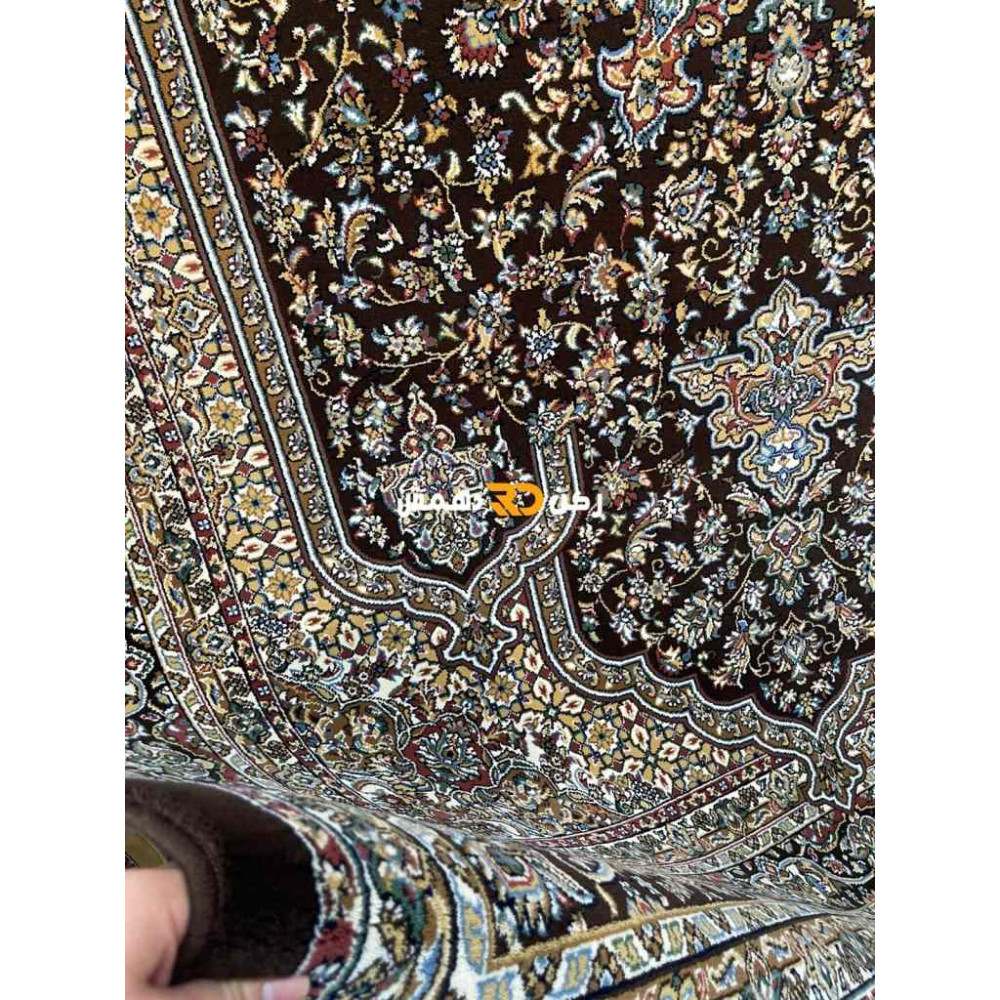 سجاد تركي الفخامة صوف اكرليك خيط مبروم  37878 لون بني مقاس 400*600