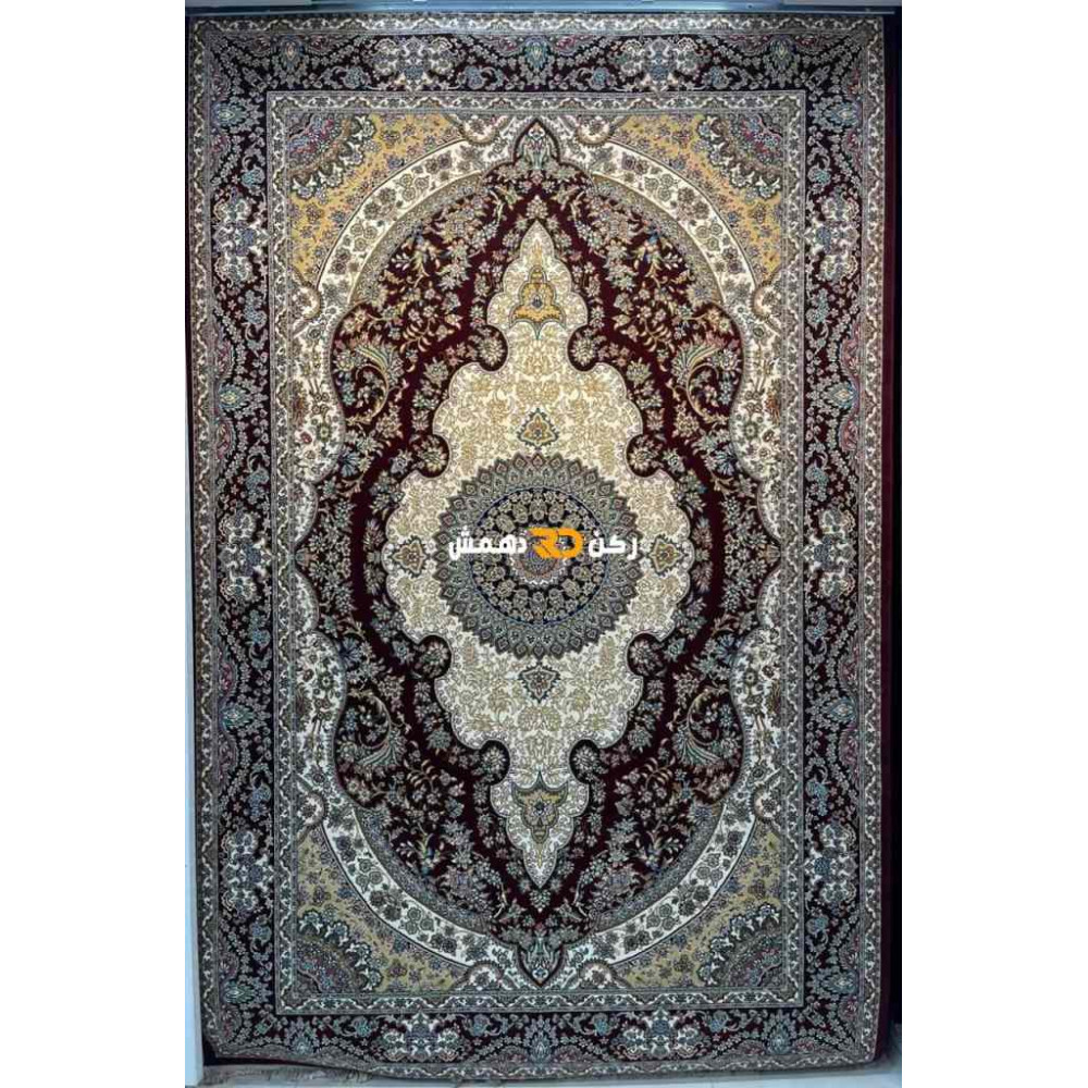 سجاد تركي الفخامة صوف اكرليك خيط مبروم  36963 لون احمر عنابي مقاس 400*600