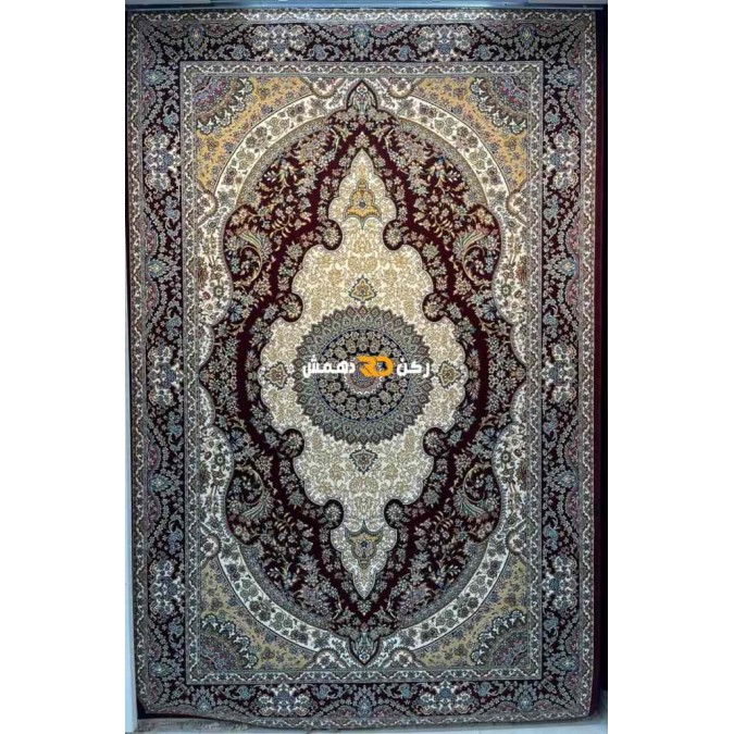 سجاد تركي الفخامة صوف اكرليك خيط مبروم  36963 لون احمر عنابي مقاس 400*400