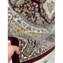 سجاد تركي الفخامة صوف اكرليك خيط مبروم  36963 لون احمر عنابي مقاس 400*600