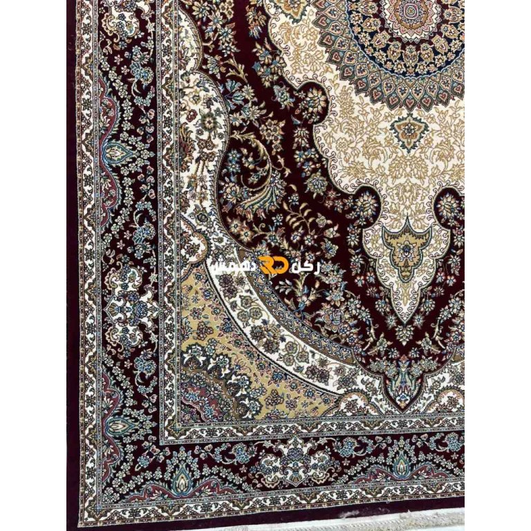 سجاد تركي الفخامة صوف اكرليك خيط مبروم  36963 لون احمر عنابي مقاس 400*400