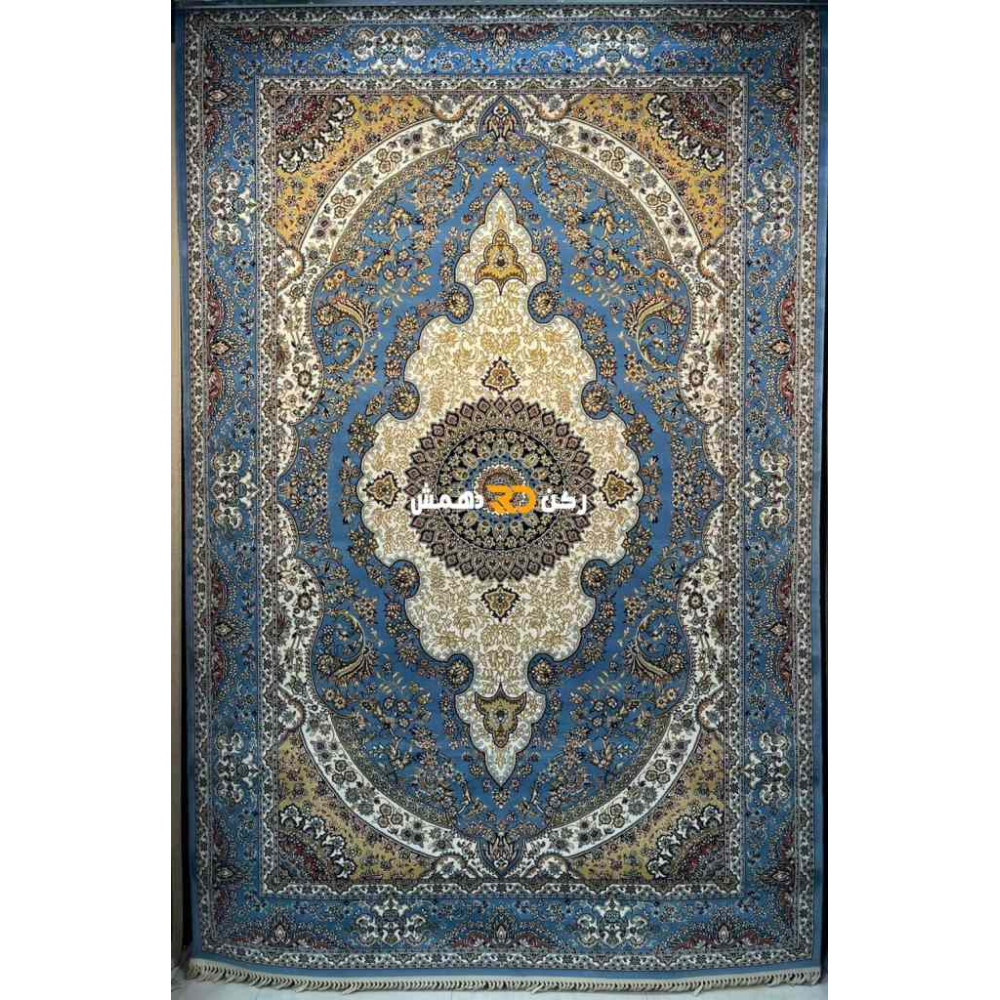 سجاد تركي الفخامة صوف اكرليك خيط مبروم  36963 لون سماوي مقاس 400*600