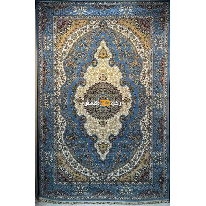 سجاد تركي الفخامة صوف اكرليك خيط مبروم  36963 لون سماوي مقاس 100*200