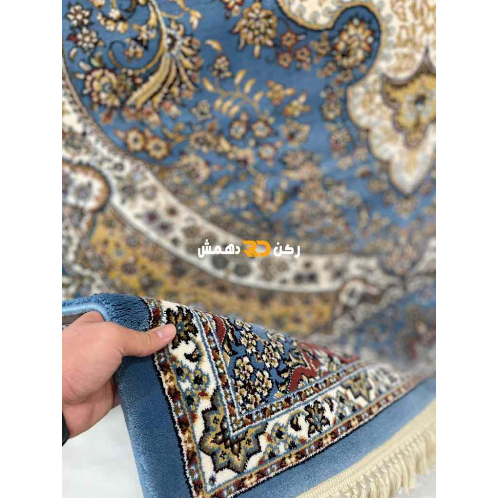 سجاد تركي الفخامة صوف اكرليك خيط مبروم  36963 لون سماوي مقاس 400*600