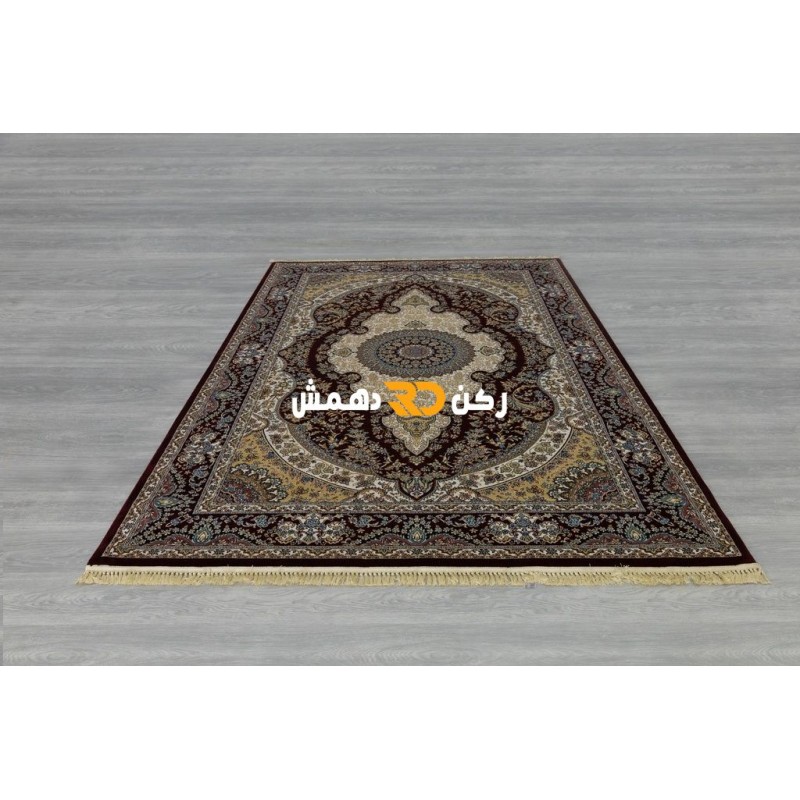 سجاد تركي الفخامة صوف اكرليك خيط مبروم  36963 لون احمر عنابي مقاس 100*200