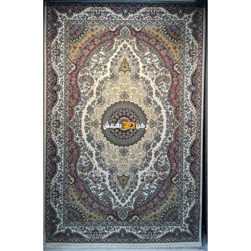 سجاد تركي الفخامة صوف اكرليك خيط مبروم  36963 لون كريم مقاس 100*400