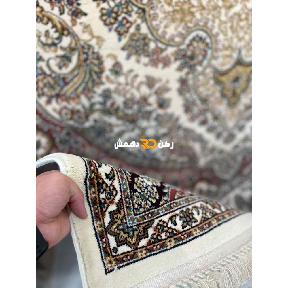 سجاد تركي الفخامة صوف اكرليك خيط مبروم  36963 لون كريم مقاس 100*200