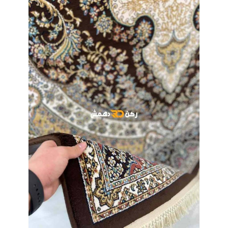 سجاد تركي الفخامة صوف اكرليك خيط مبروم  36963 لون بني مقاس 400*600