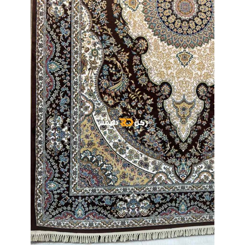 سجاد تركي الفخامة صوف اكرليك خيط مبروم  36963 لون بني مقاس 400*600