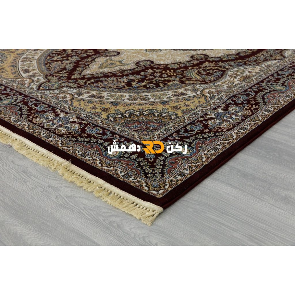 سجاد تركي الفخامة صوف اكرليك خيط مبروم  36963 لون احمر عنابي مقاس 400*600