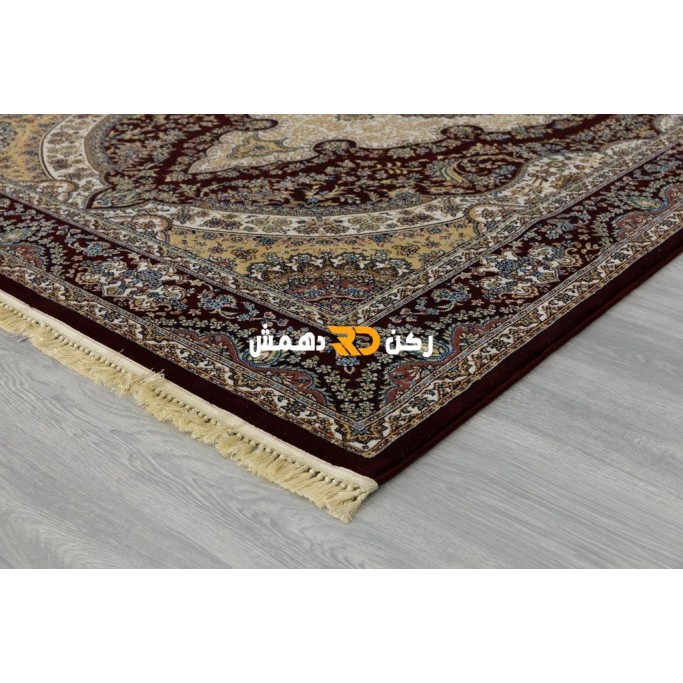 سجاد تركي الفخامة صوف اكرليك خيط مبروم  36963 لون احمر عنابي مقاس 400*400