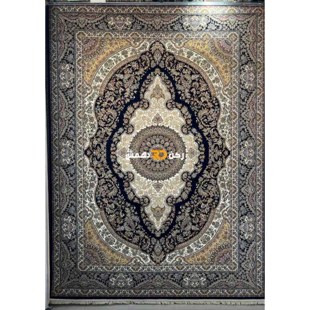 سجاد تركي الفخامة صوف اكرليك خيط مبروم  36963 لون كحلي مقاس 400*600