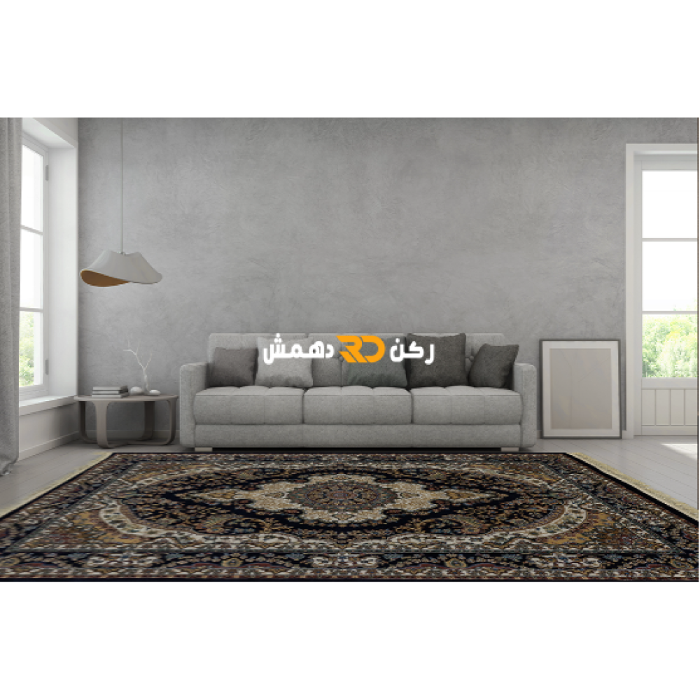 سجاد تركي الفخامة صوف اكرليك خيط مبروم  36963 لون كحلي مقاس 400*600