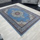 Turkish diamond carpet first class classic thick wool 38684A cyan size 100*300