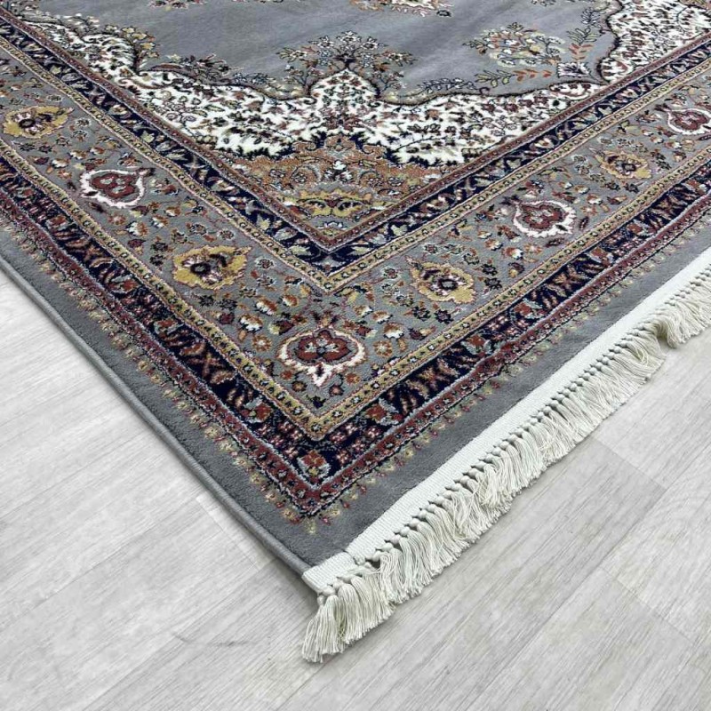 سجاد تركي الماس صوف درجه اولا كلاسيك سميك 38684A رصاصي مقاس 250*350