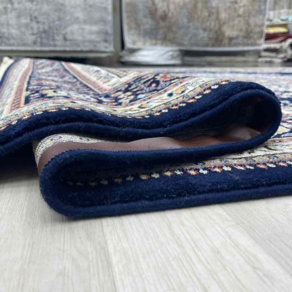 سجاد تركي الماس صوف درجه اولا كلاسيك سميك 38684A كحلي مقاس 150*230